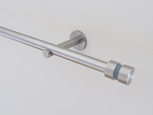 19mm diameter stainless steel metal curtain pole set with dolphin twine groove finials