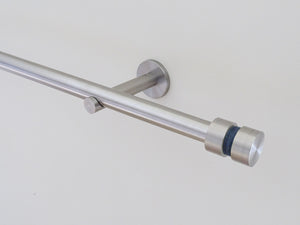 19mm diameter stainless steel metal curtain pole set with orca twine groove finials