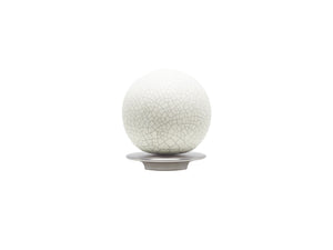 Crackle finial for 19mm dia. curtain poles with brushed steel adapter - Profile view
