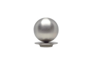 Metal ball finial in brushed steel for 19mm dia. curtain pole end