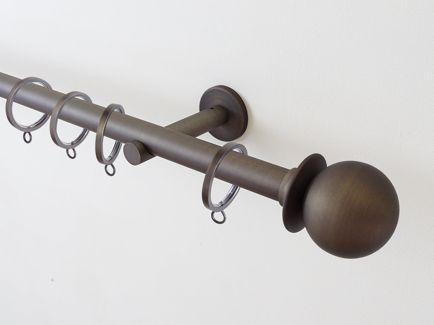 brushed bronze 19mm curtain pole, skinny antique brass curtain pole