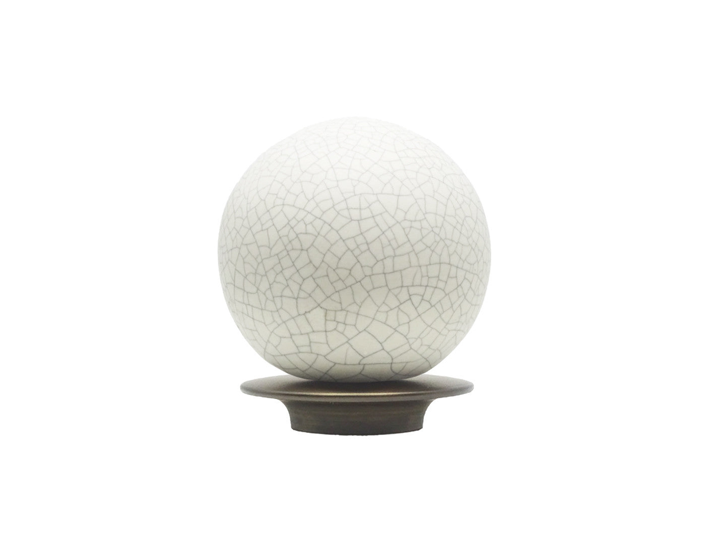 White ceramic crackle curtain pole finial for 19mm bronze curtain pole