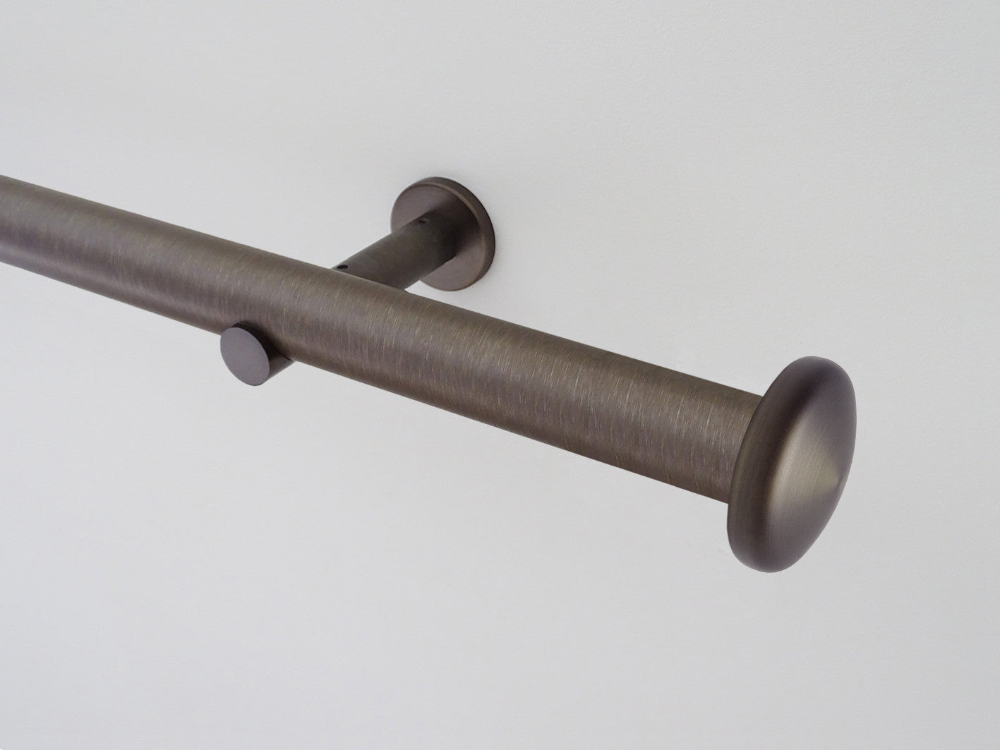 30mm diameter brushed bronze curtain pole collection with Elliptical finials, antique brass curtain pole, traditional, classic, modern