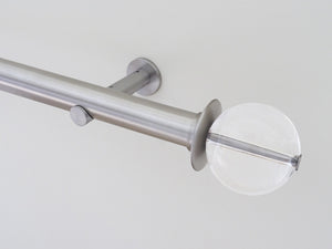 30mm diameter stainless steel curtain pole collection with acrylic ball finials