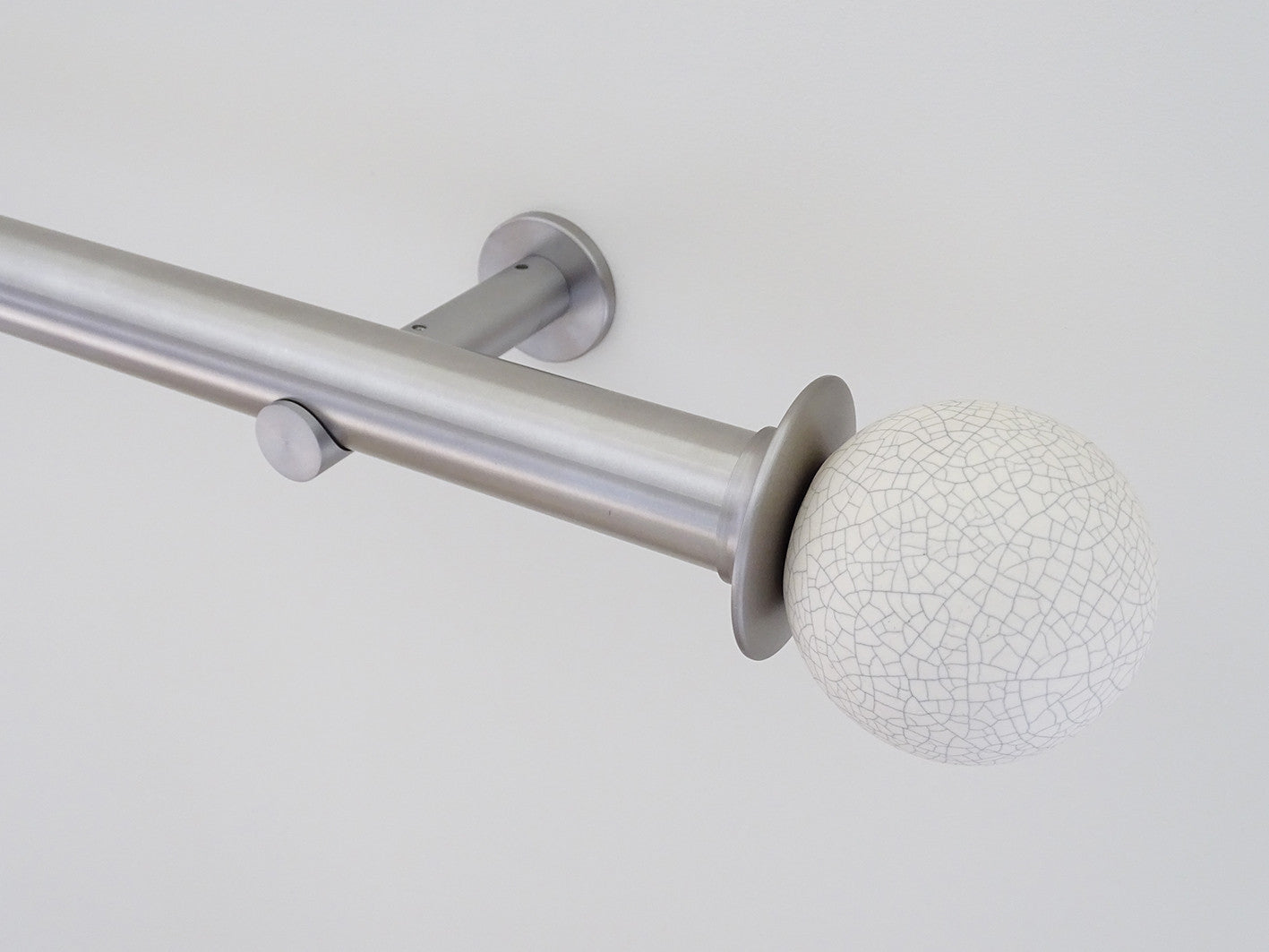 30mm diameter stainless steel curtain pole collection with ceramic crackle ball finials