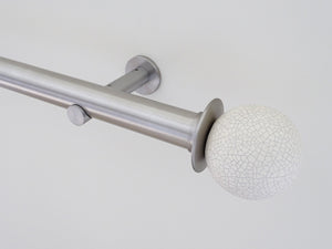 30mm diameter stainless steel curtain pole collection with ceramic crackle ball finials