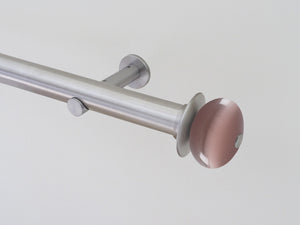 30mm diameter stainless steel curtain pole collection with Crocus Moonstone finials
