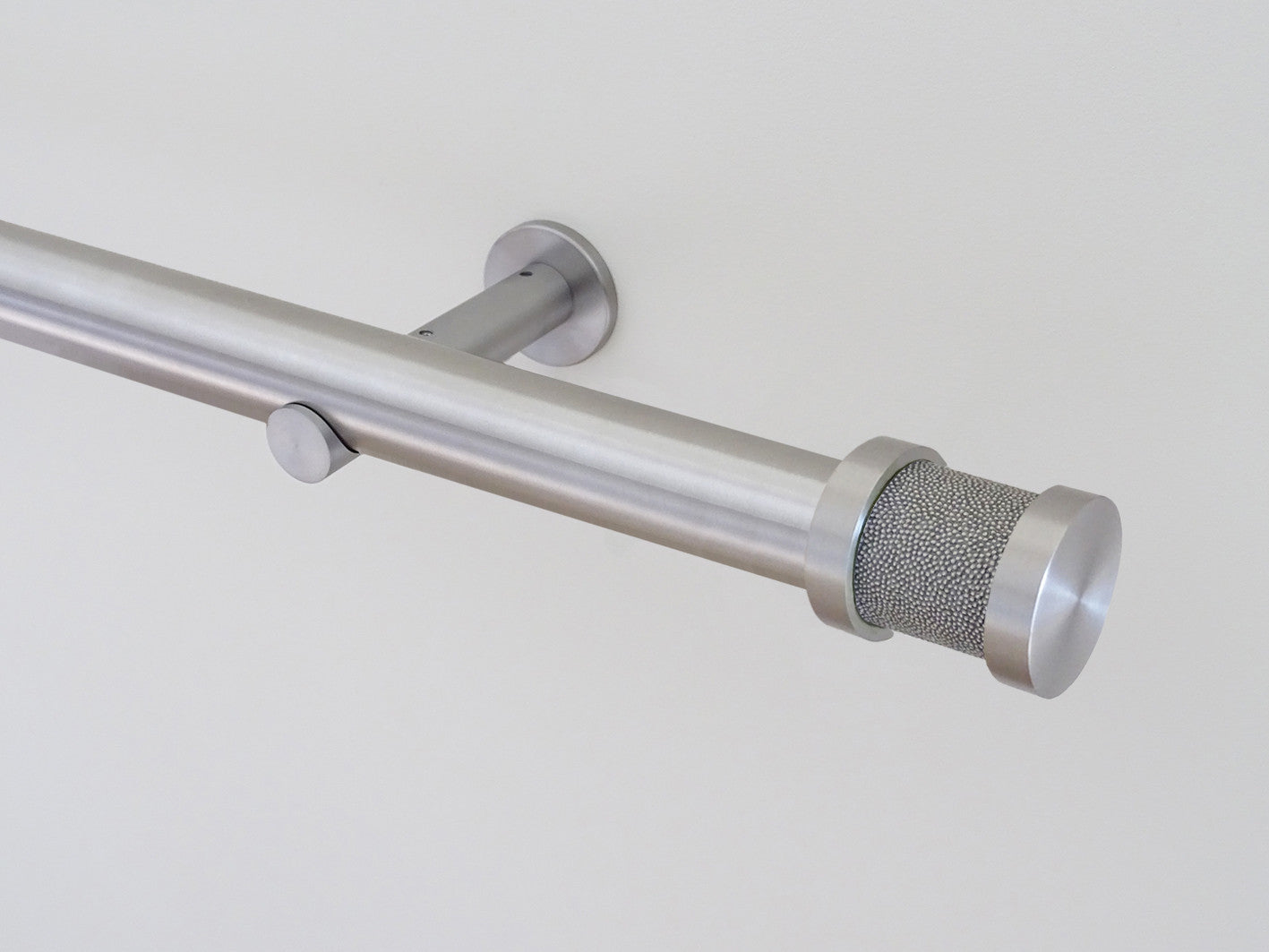 30mm diameter stainless steel curtain pole collection with dusk Groove finials
