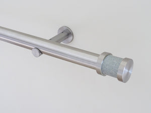 30mm diameter stainless steel curtain pole collection with moonlight Groove finials