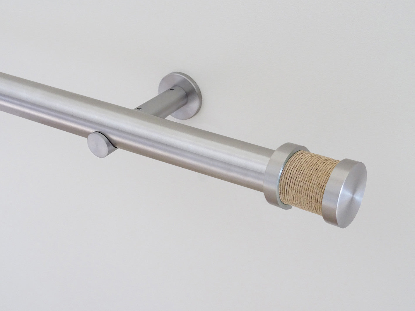 30mm diameter stainless steel curtain pole collection with oat twine Groove finials