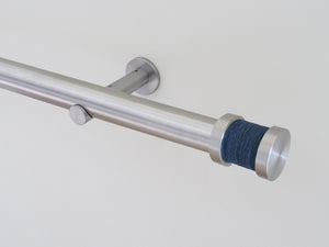 30mm diameter stainless steel curtain pole collection with orca twine Groove finials