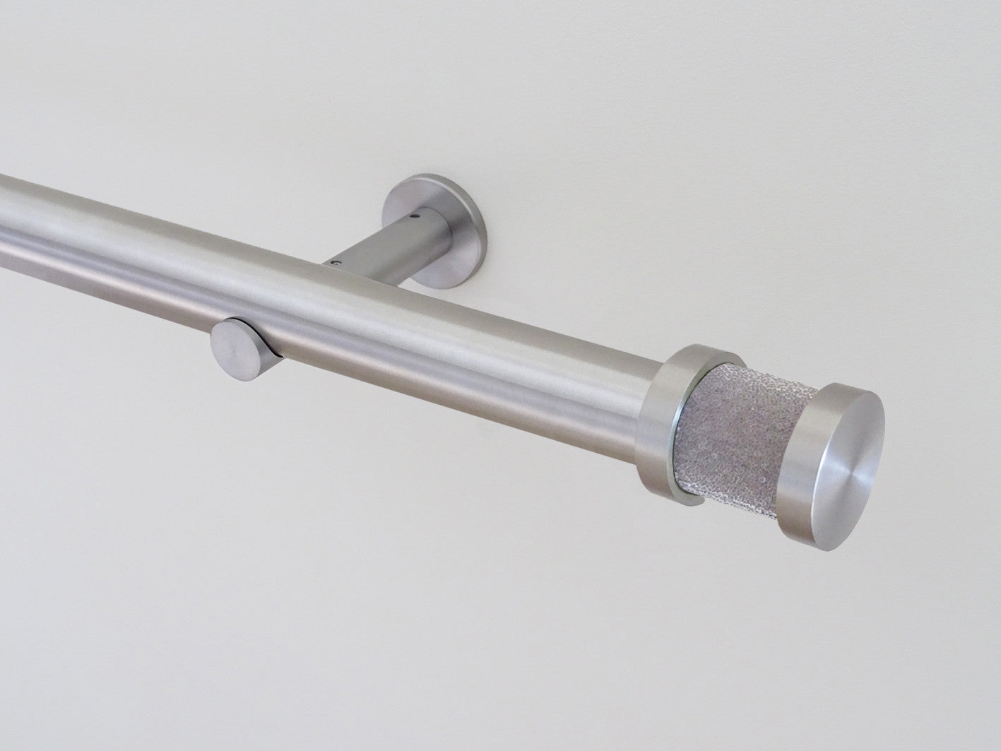 30mm diameter stainless steel curtain pole collection with oyster Groove finials