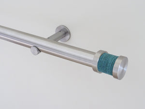 30mm diameter stainless steel curtain pole with sea grass groove finials