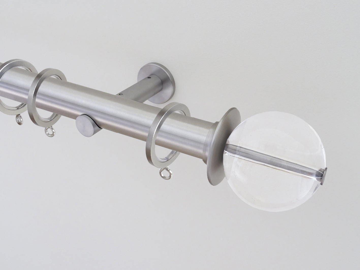 30mm diameter stainless steel curtain pole collection with acrylic ball finials