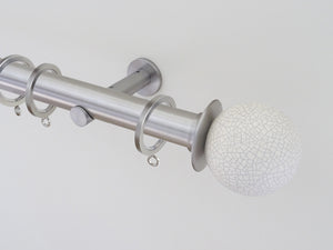 30mm diameter stainless steel curtain pole collection with ceramic crackle ball finials