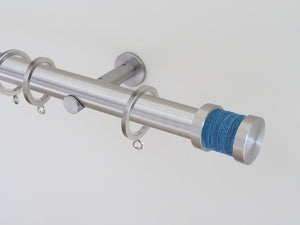 30mm diameter stainless steel curtain pole with coloured groove finials