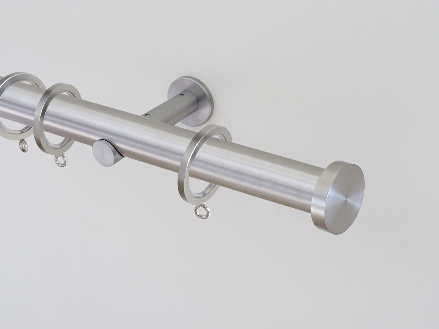 30mm diameter stainless steel curtain pole collection with Mini Disc finials