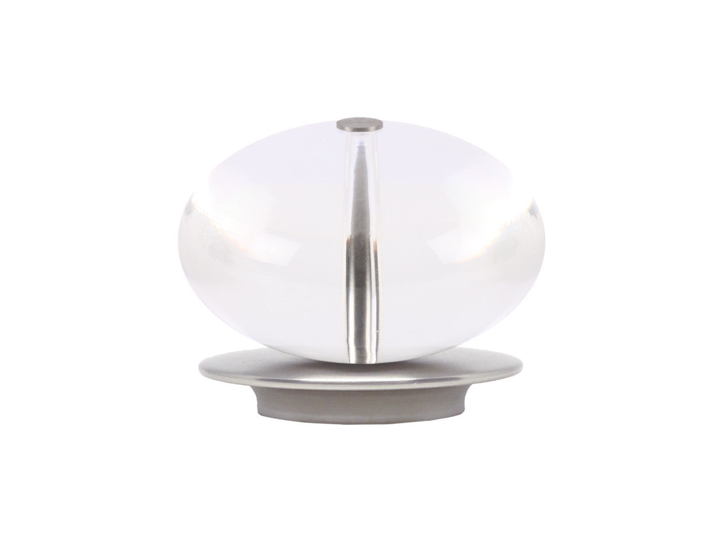 Acrylic ellipse finial in stainless steel curtain pole end