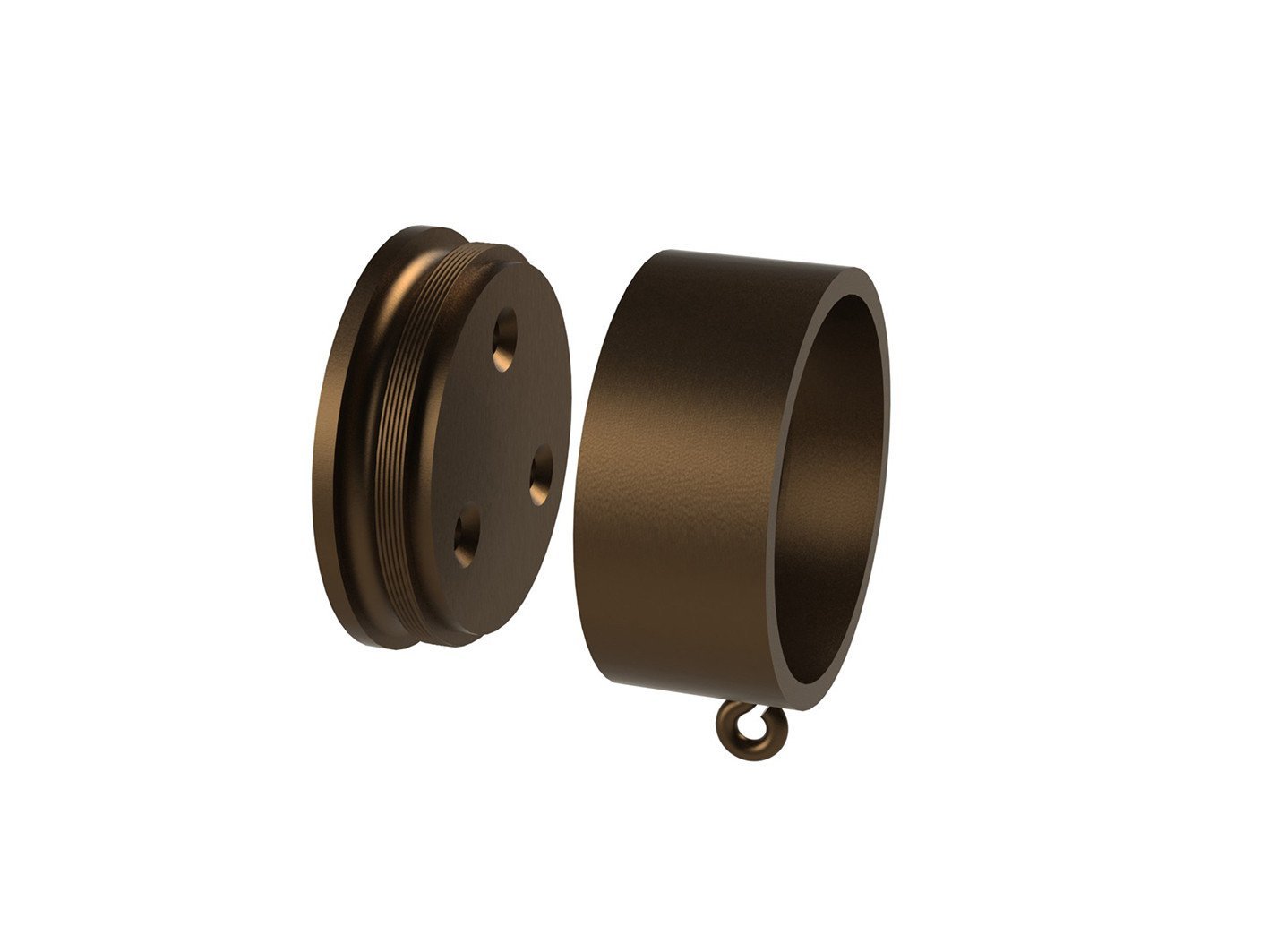 Bronze recess bracket for 50mm metal, wooden or wrapped curtain pole