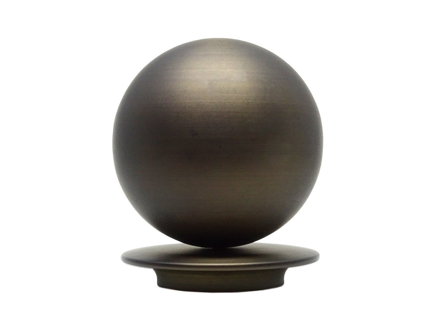Metal Ball finial for 50mm dia. curtain poles in brushed bronze - Profile view