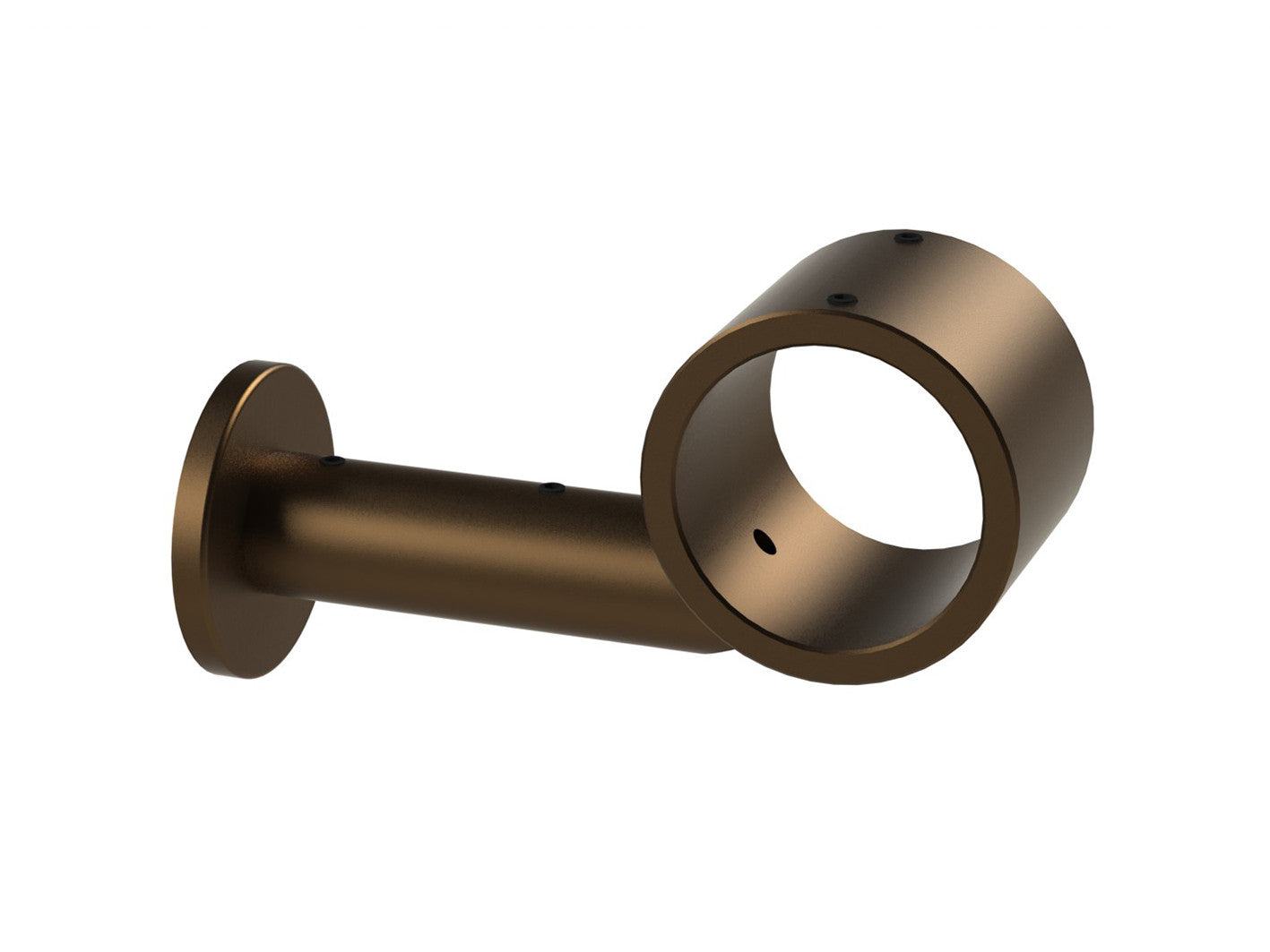 brushed bronze flush curtain pole connector bracket by Walcot House