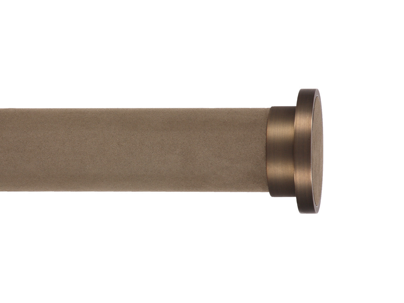 Brushed Bronze disc curtain pole finial by Walcot House