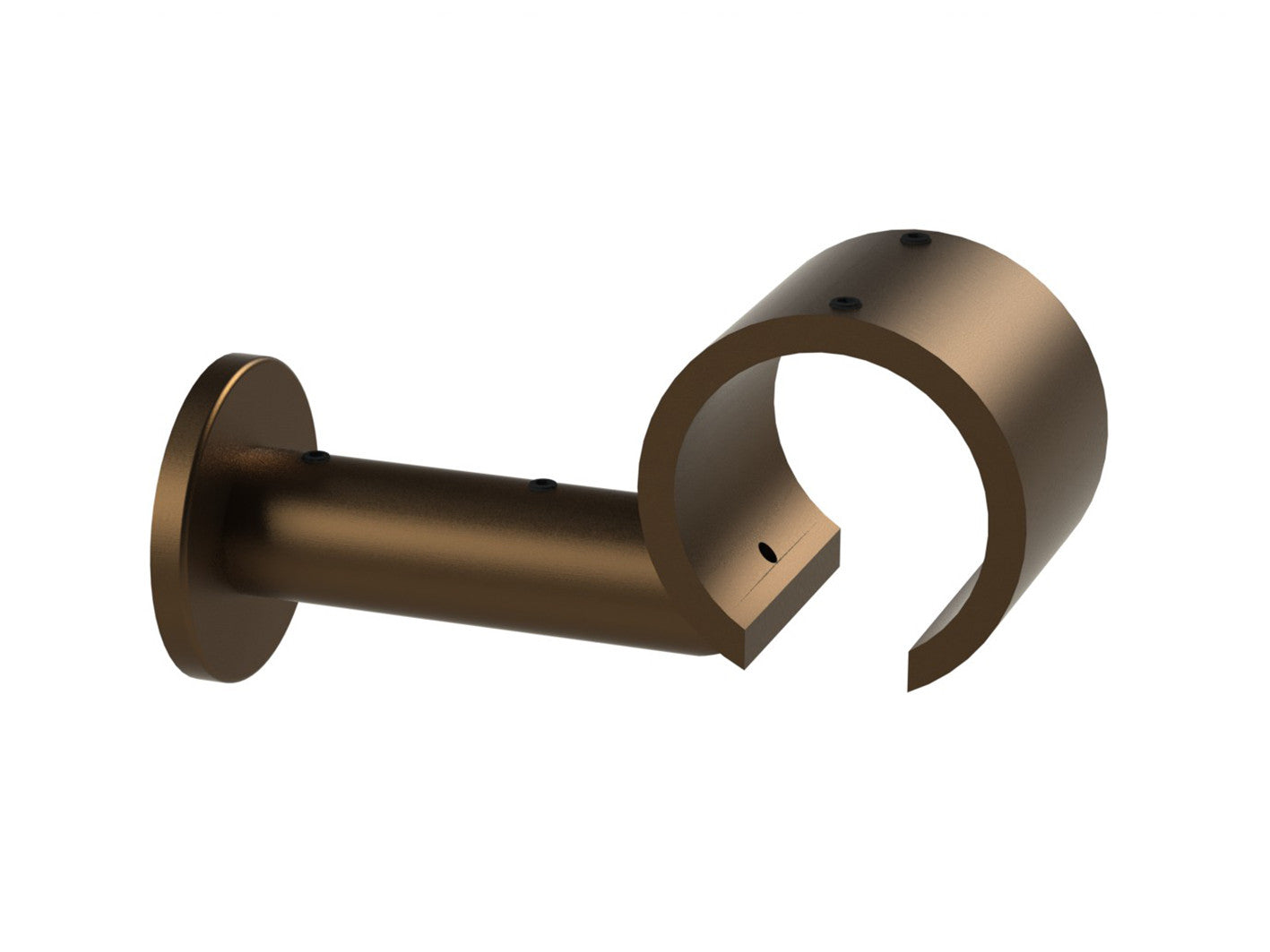 Passing flush connector bracket for 50mm dia. tracked wooden & wrapped curtain poles