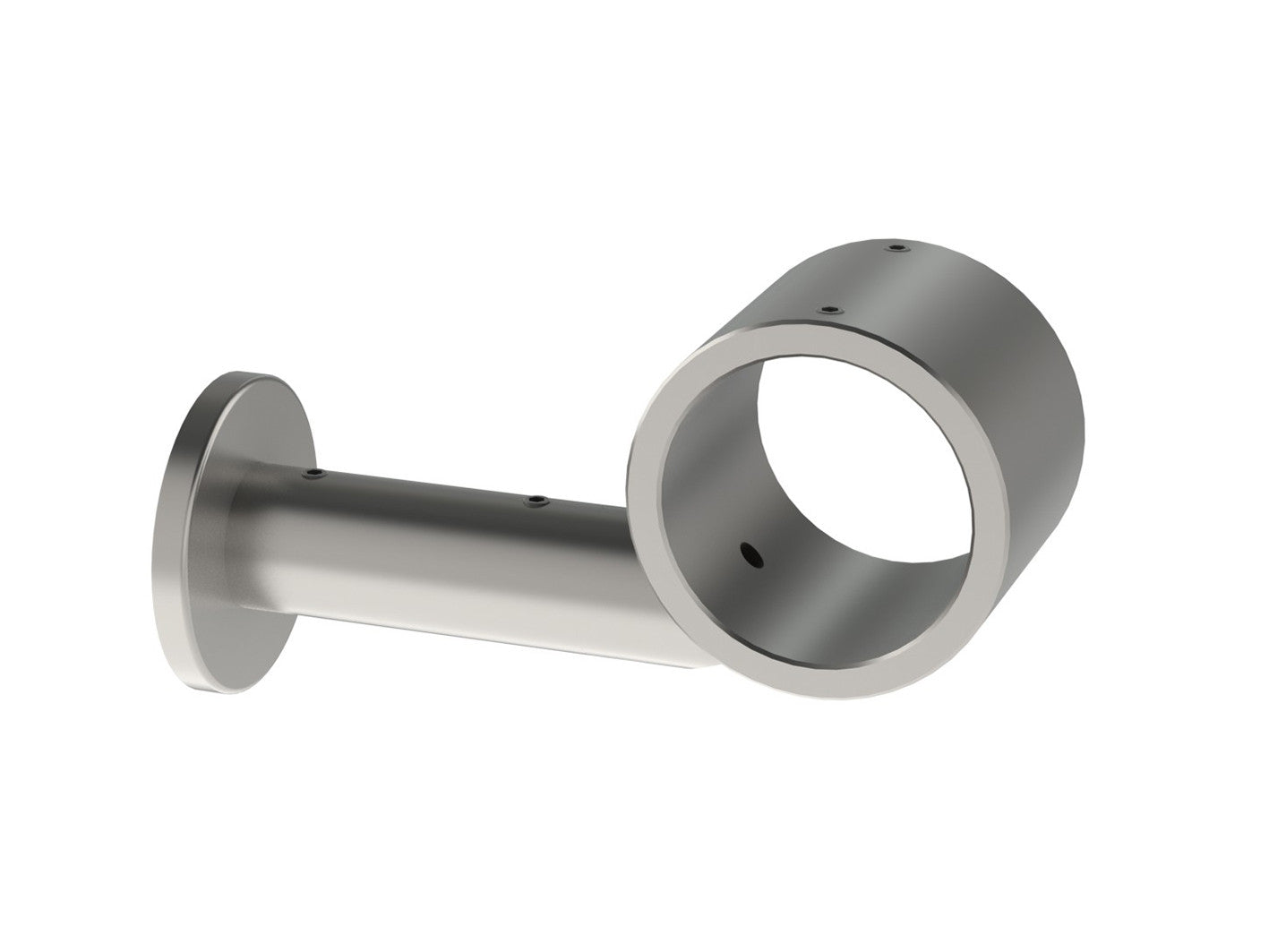 stainless steel flush curtain pole connector bracket by Walcot House