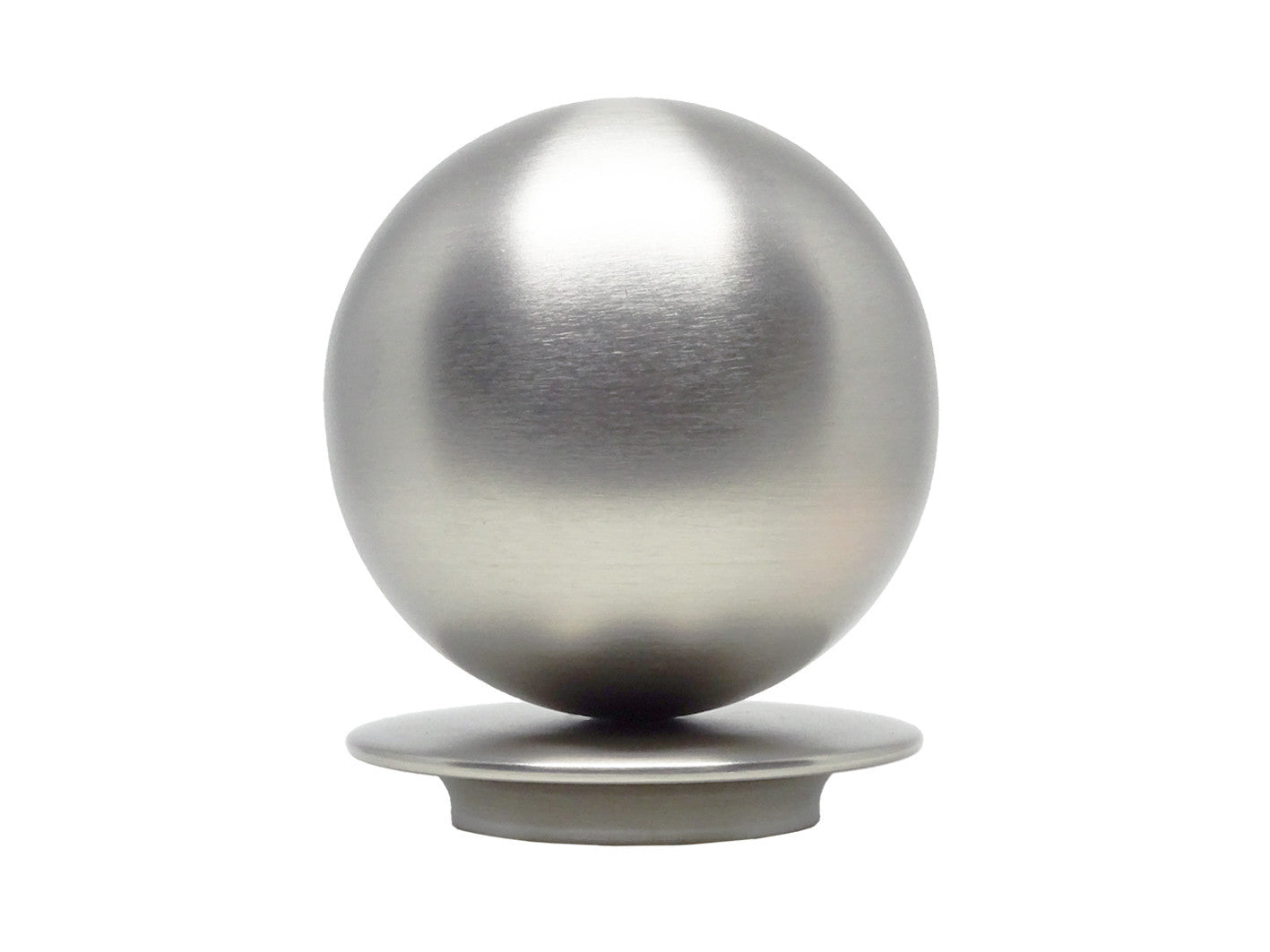 Metal Ball finial for 50mm dia. curtain poles in brushed steel - Profile view