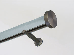 Arctic blue wrapped & tracked curtain pole 50mm diameter | Walcot House