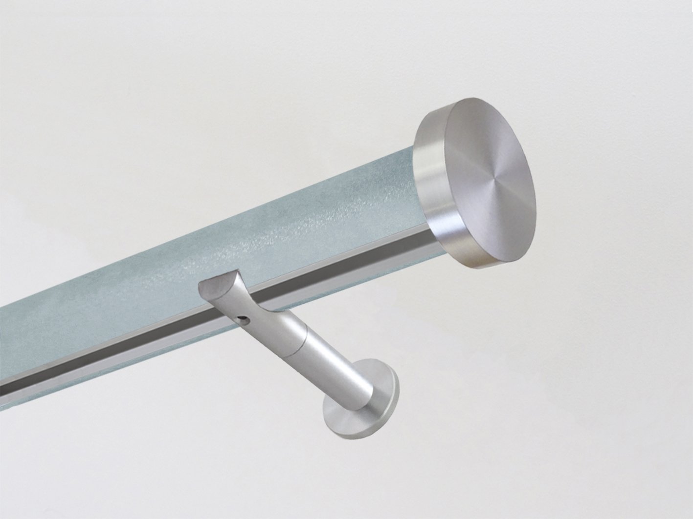 Arctic blue wrapped & tracked curtain pole 50mm diameter | Walcot House