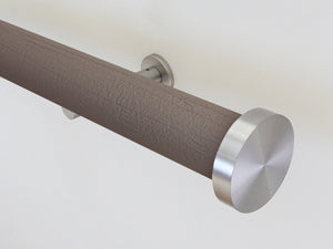 "Bark" textured 50mm tracked curtain pole by Walcot House