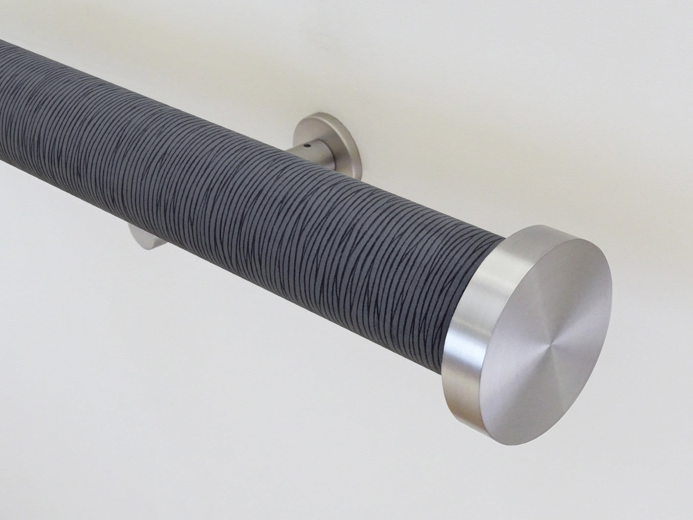Striped "Flint" 50mm tracked curtain pole by Walcot House
