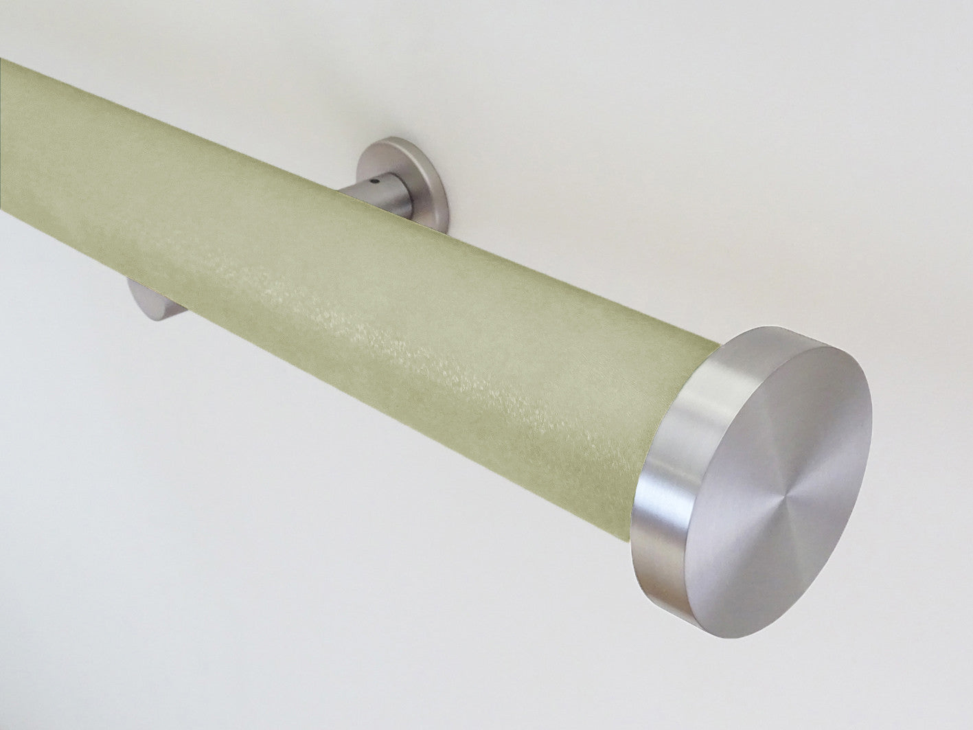 "Grass Dew" green textured 50mm tracked curtain pole by Walcot House