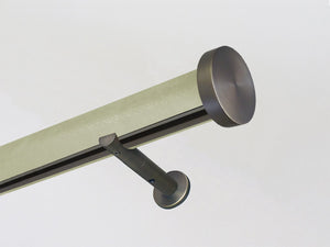 Grass dew green wrapped & tracked curtain pole 50mm diameter | Walcot House