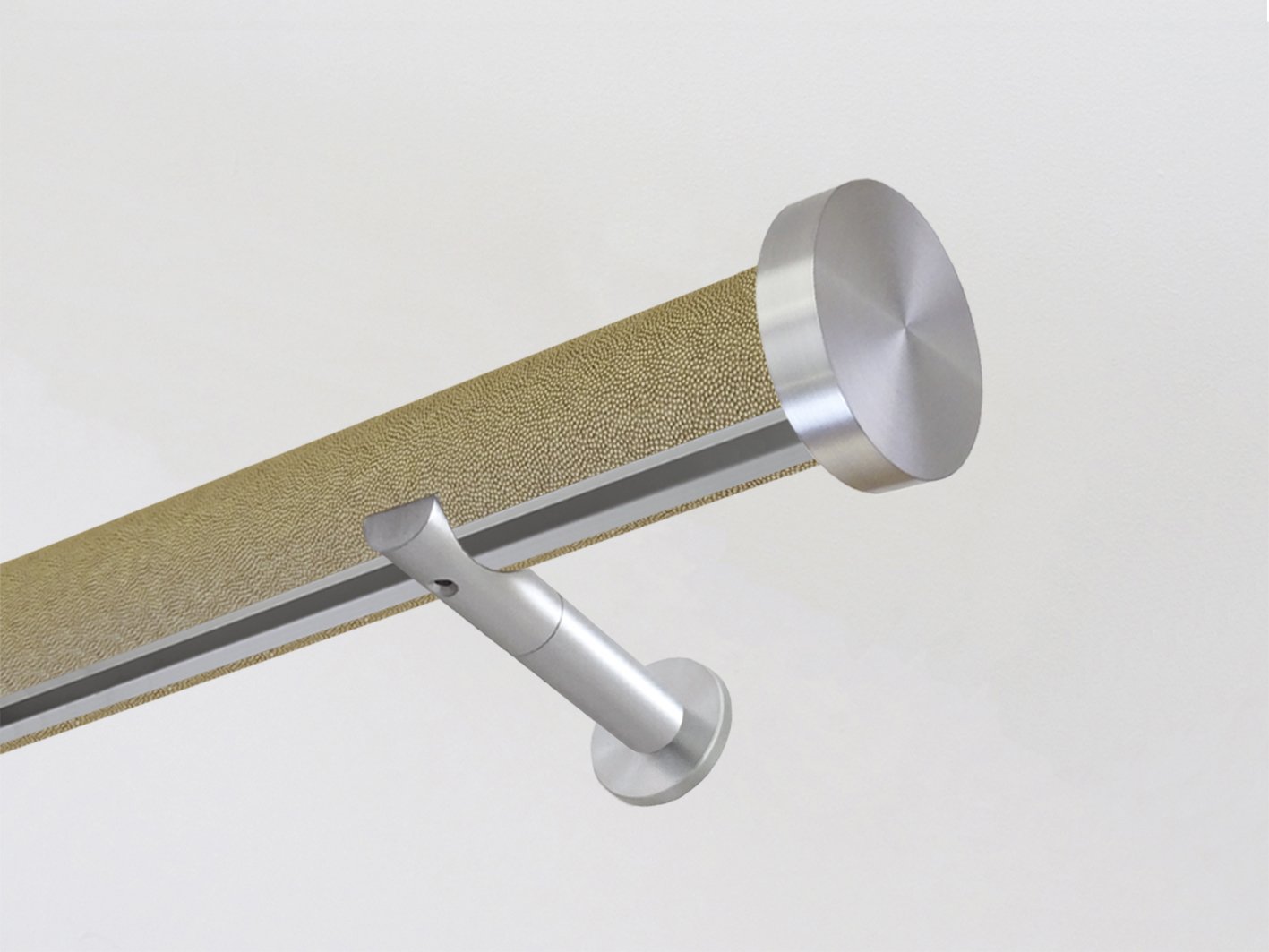 honeycomb gold wrapped & tracked curtain pole 50mm diameter | Walcot House