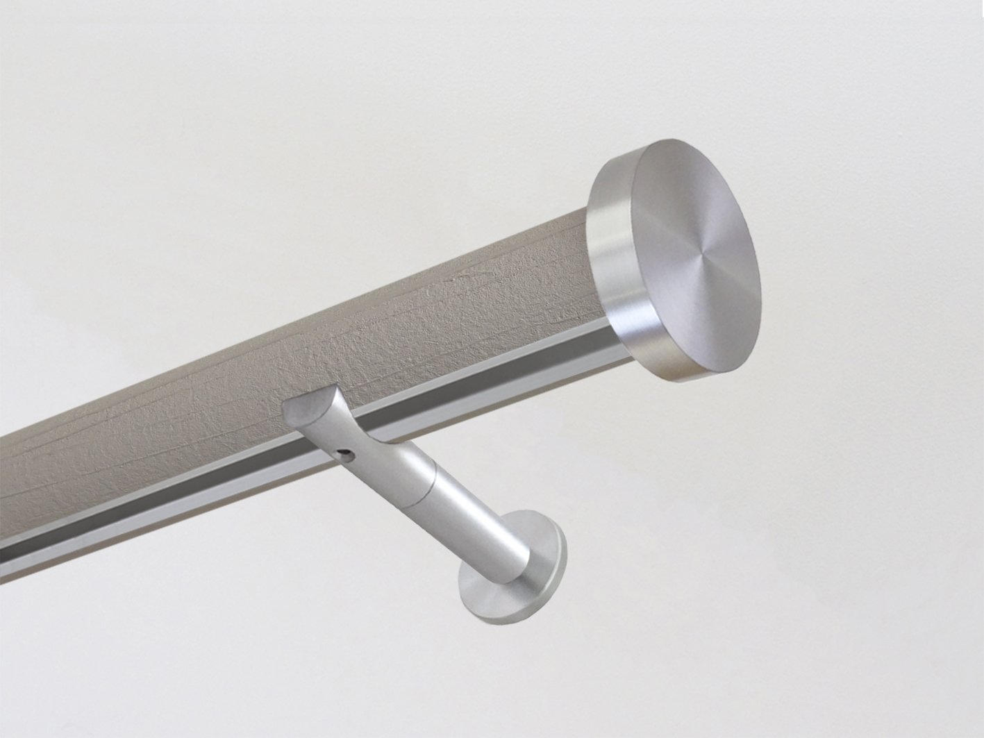Husk taupe wrapped & tracked curtain pole 50mm diameter | Walcot House