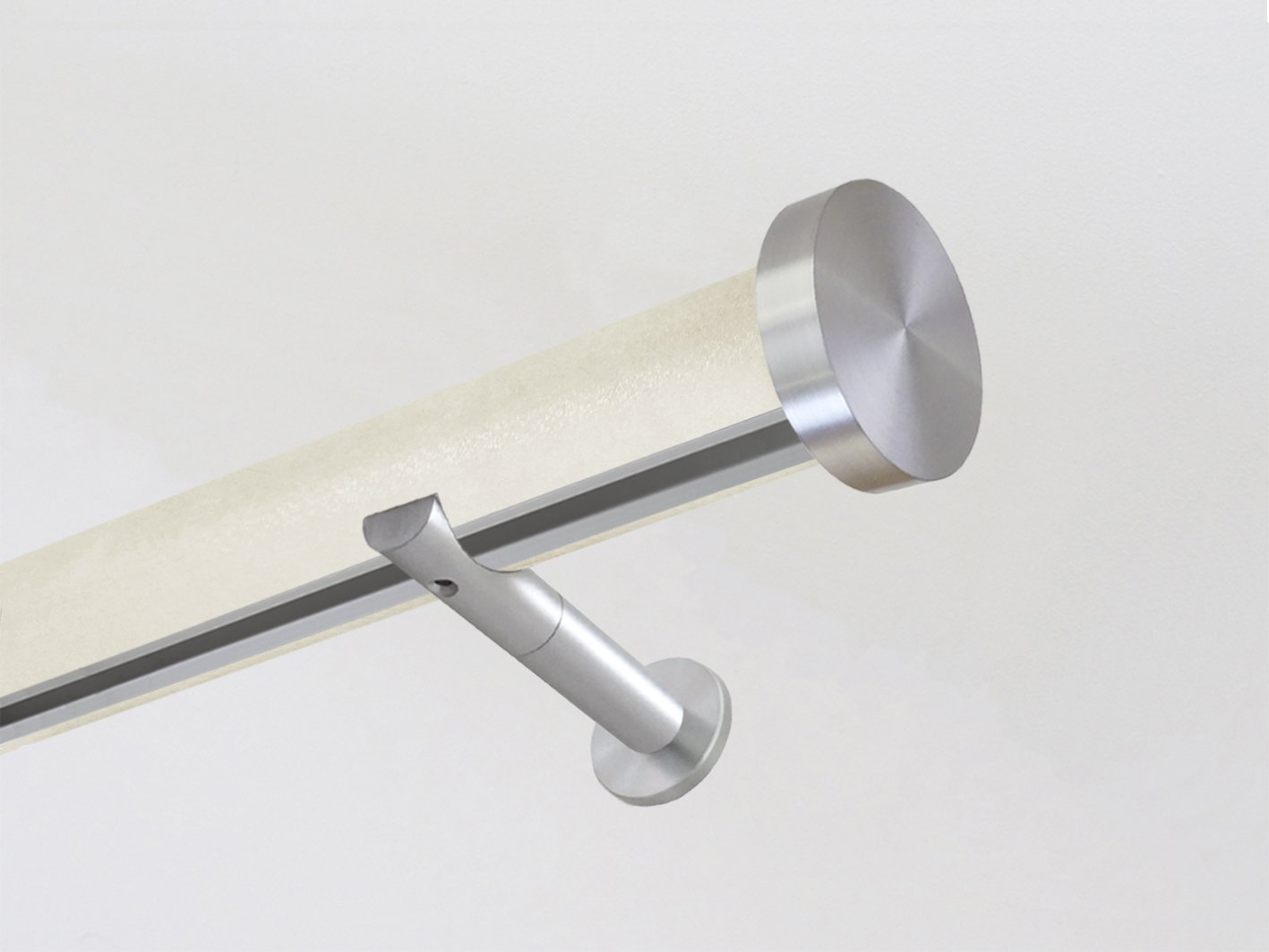 Morning sun cream wrapped & tracked curtain pole 50mm diameter | Walcot House