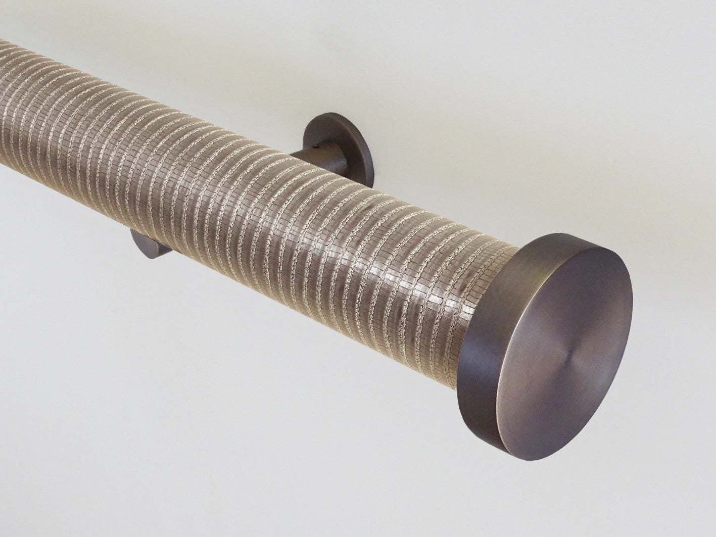 "Pale Gold" metallic textured 50mm tracked curtain pole by Walcot House