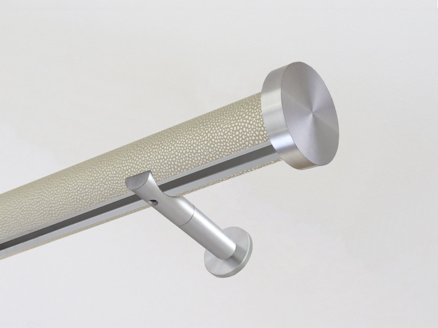 Sienese cream wrapped & tracked curtain pole 50mm diameter | Walcot House