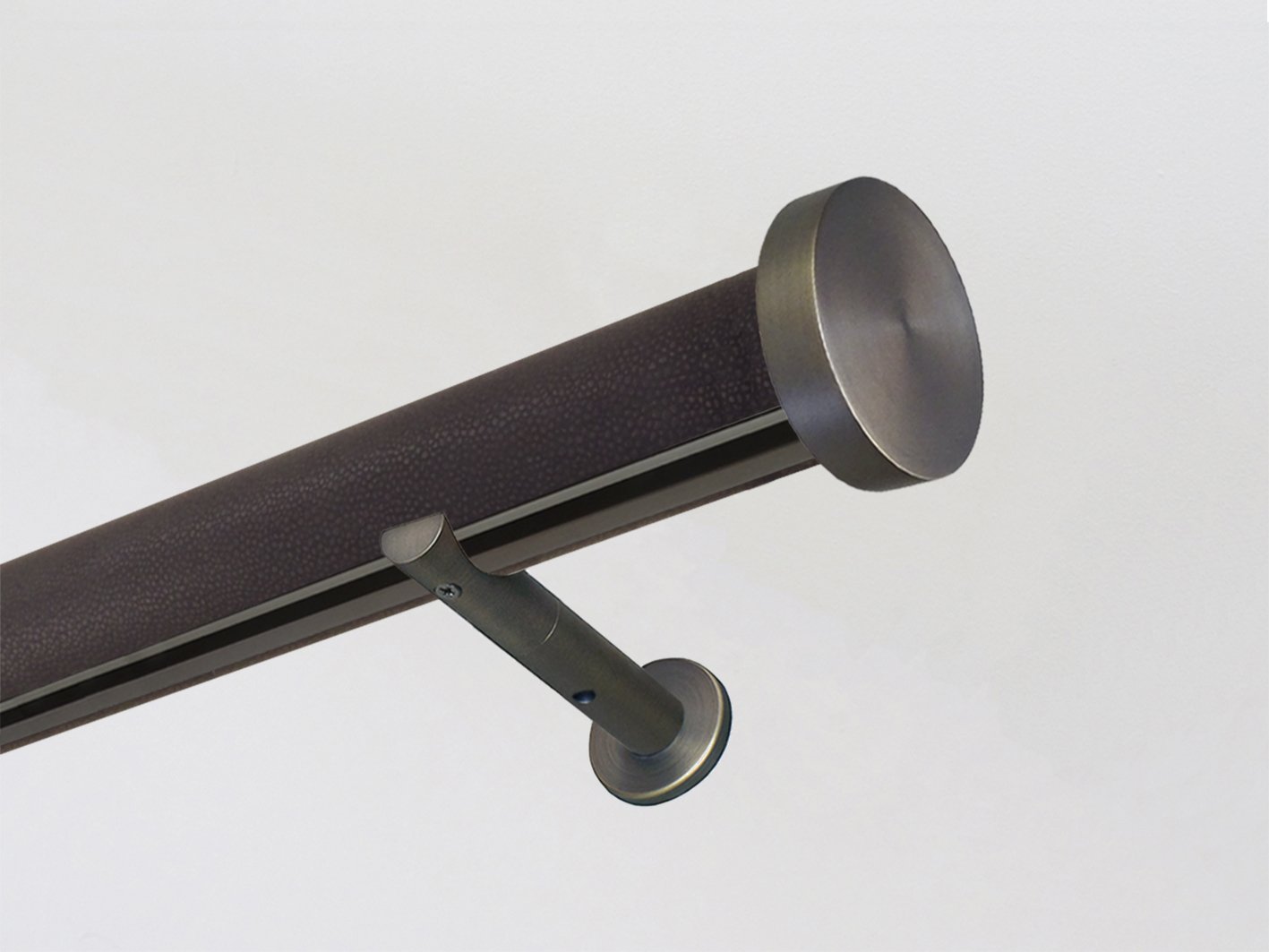 "Tennessee" textured 50mm tracked curtain pole bronze track by Walcot House