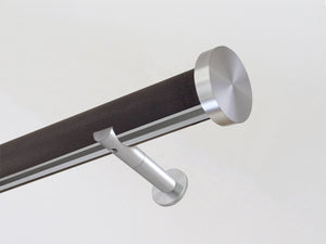 "Tennessee" textured 50mm tracked curtain pole silver track by Walcot House