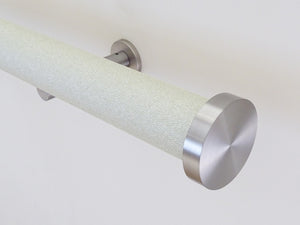 shagreen textured white pepper tracked curtain pole by Walcot House