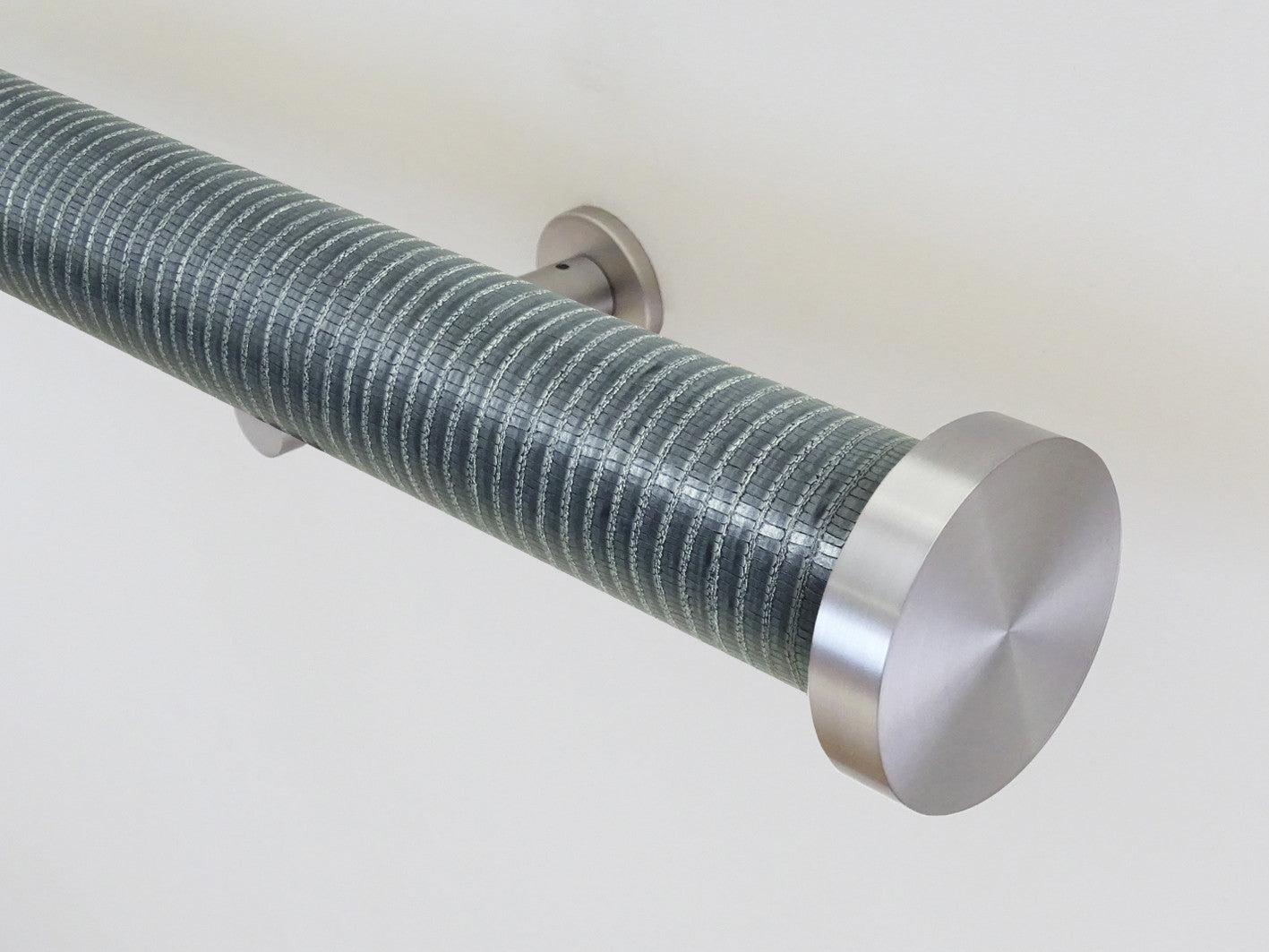 "Zinc" metallic textured 50mm tracked curtain pole by Walcot House