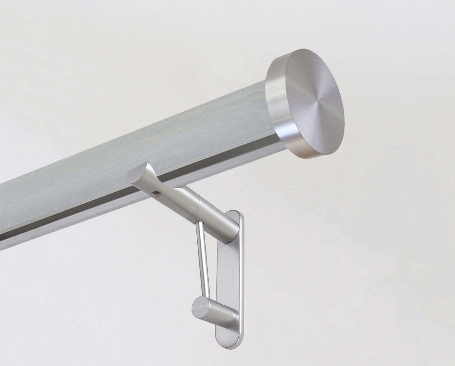 Blue grey tracked wooden pole in wood pigeon with mini disc finials