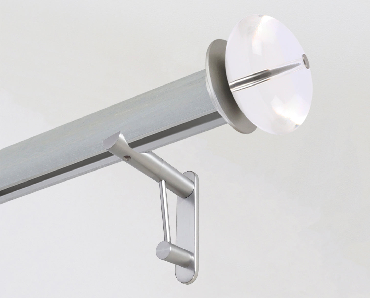 Wood pigeon blue grey tracked wooden pole with acrylic finials