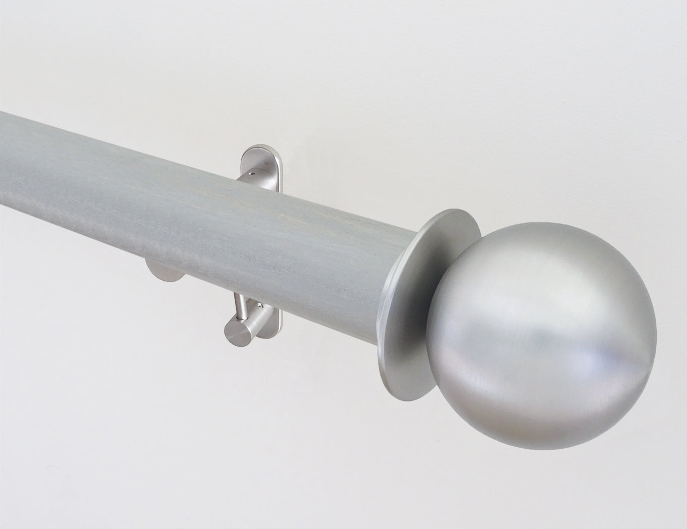 50mm dia. wood pigeon stained wood curtain pole with metal ball finials