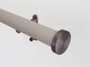 wrapped & tracked curtain pole set in papyrus "husk" by Walcot House