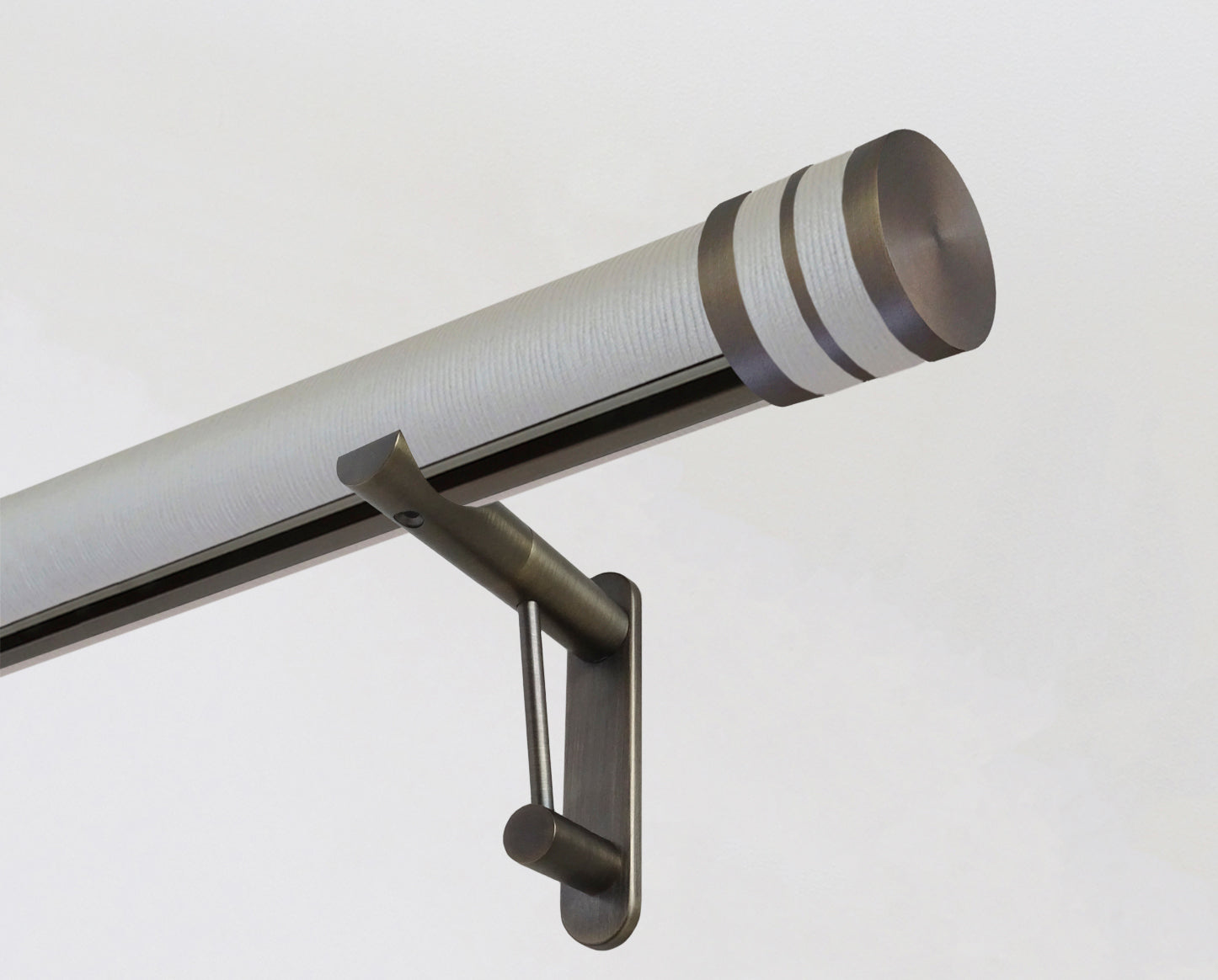 50mm diameter wrapped and tracked strata marcasite pole with marcasite bobbin finials