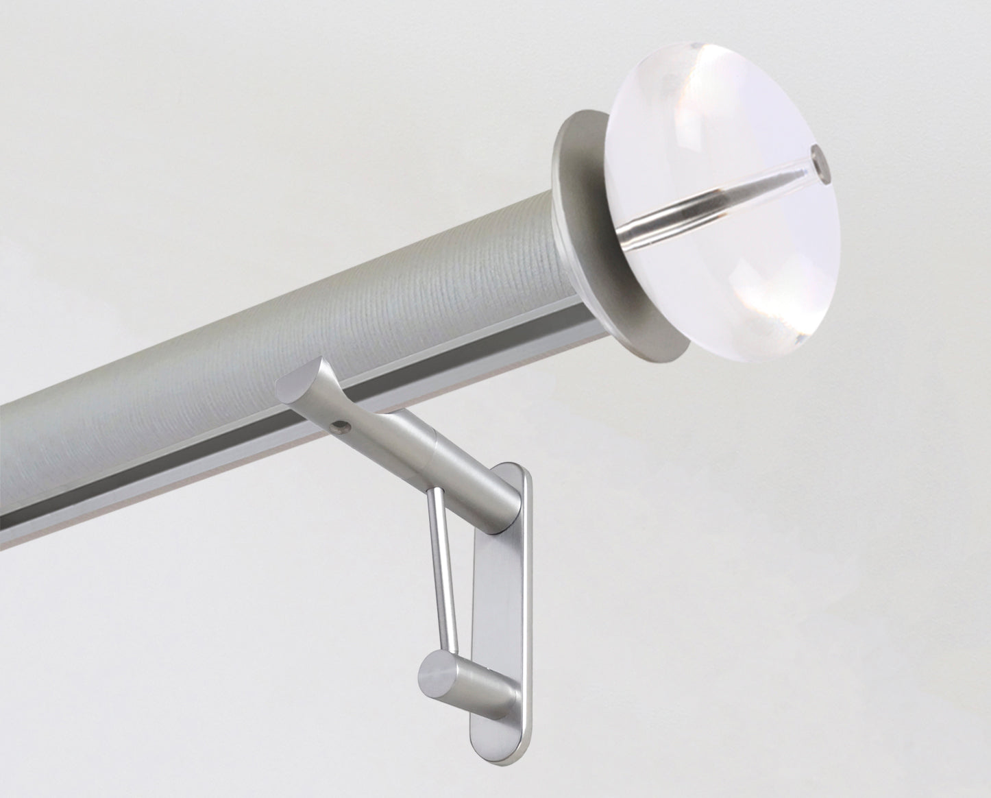 50mm diameter wrapped and tracked strata marcasite pole with acrylic ellipse finials